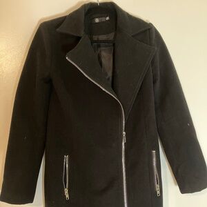 MISSGUIDED Black Peacoat